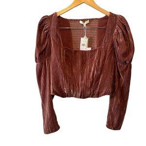 NWT Wayf square neck, long sleeve velvet bustier.